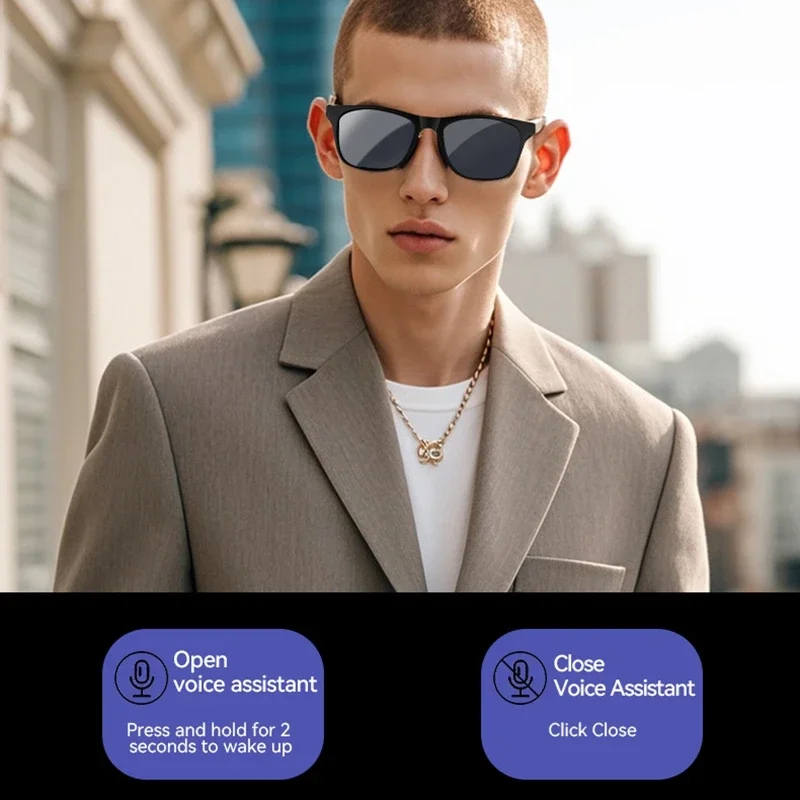 8K AI Bluetooth Smart Sunglasses with Surround Sound and Touch Control