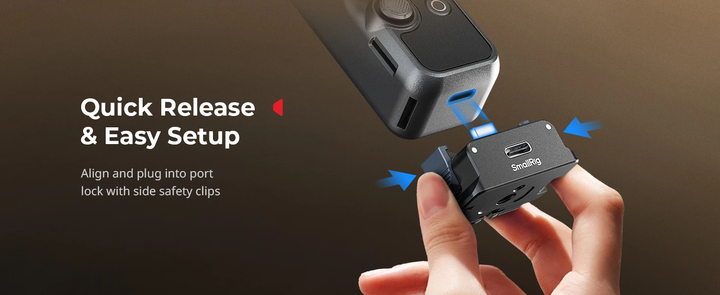 SmallRig Ladeadapterbasis für DJI Osmo Pocket 3, Desktop-Typ-C-Ladestation für Stative/Selfie-Sticks, Stabilisator -5376 – Detail 5