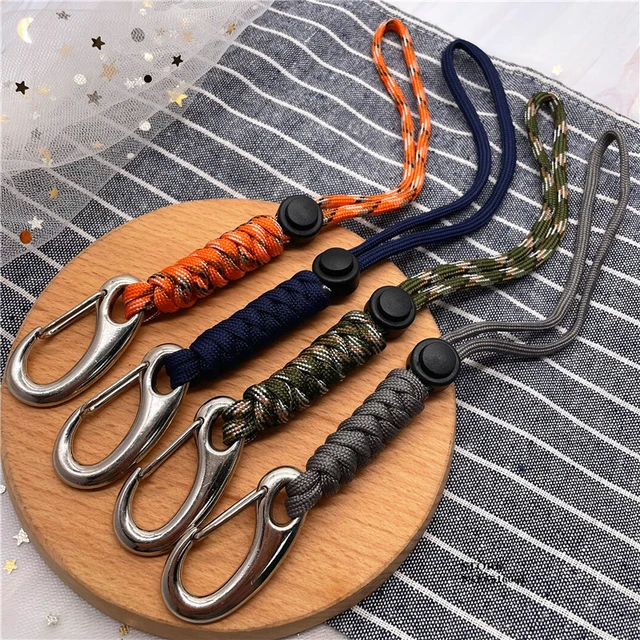 Handmade Men Women Paracord Phone Lanyard Snake Knot Keychain Camping  Emergency Rope Mulyiple Use Lanyard For