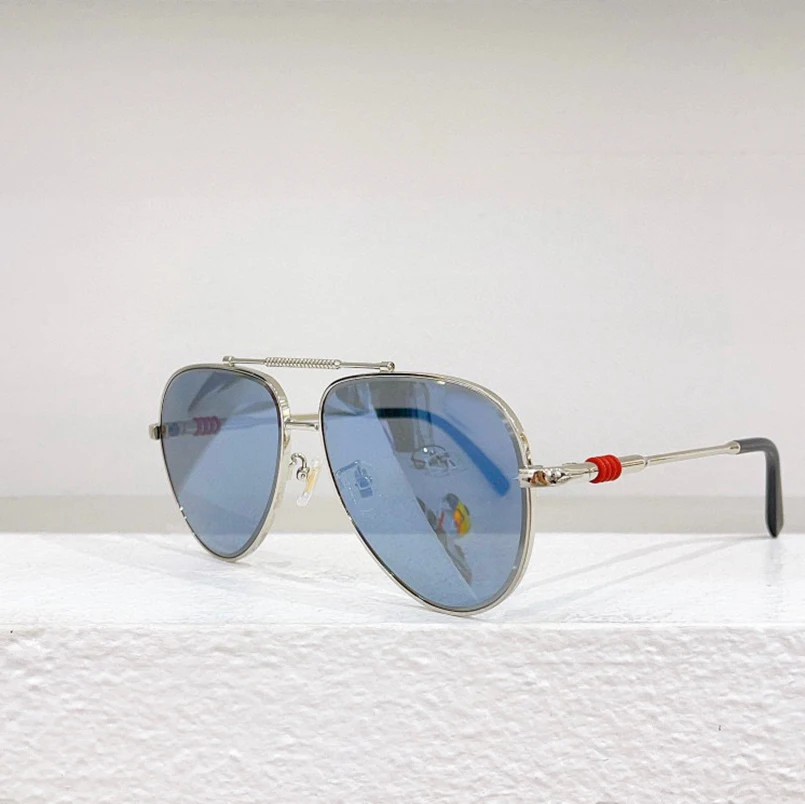 

Metal Oval Frame Men's Glasses 795 Pilot style Fashion High Quality Women Sunglasses Silver Reflective Lenses Golden Black Blue