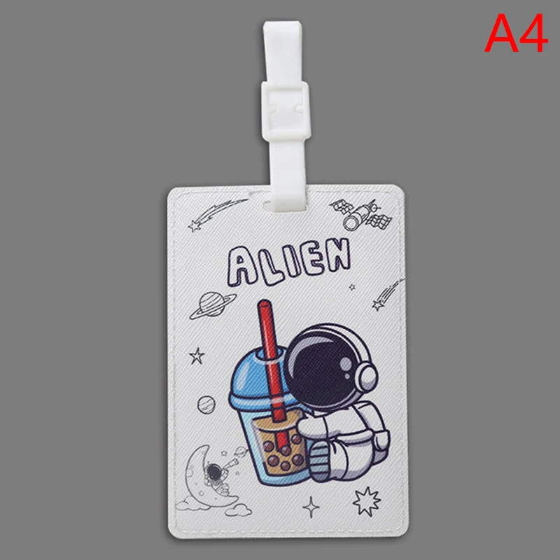 Cute Space Astronaut Luggage Tag PU Suitcase ID Address Holder Baggage  Boarding Tag Portable Label Women Men Travel Accessories - AliExpress