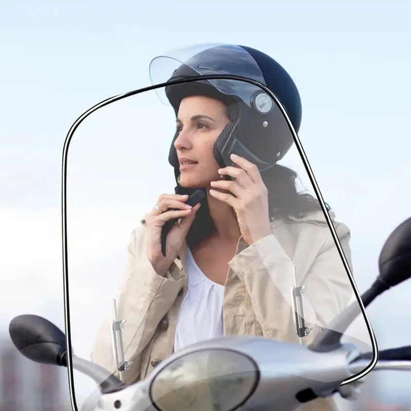 

Universal Motorcycle Windshield 18 x 16.7inch Clear Large Windscreen For Motorcycles Electric Cars Scooters Wind Cold Deflector