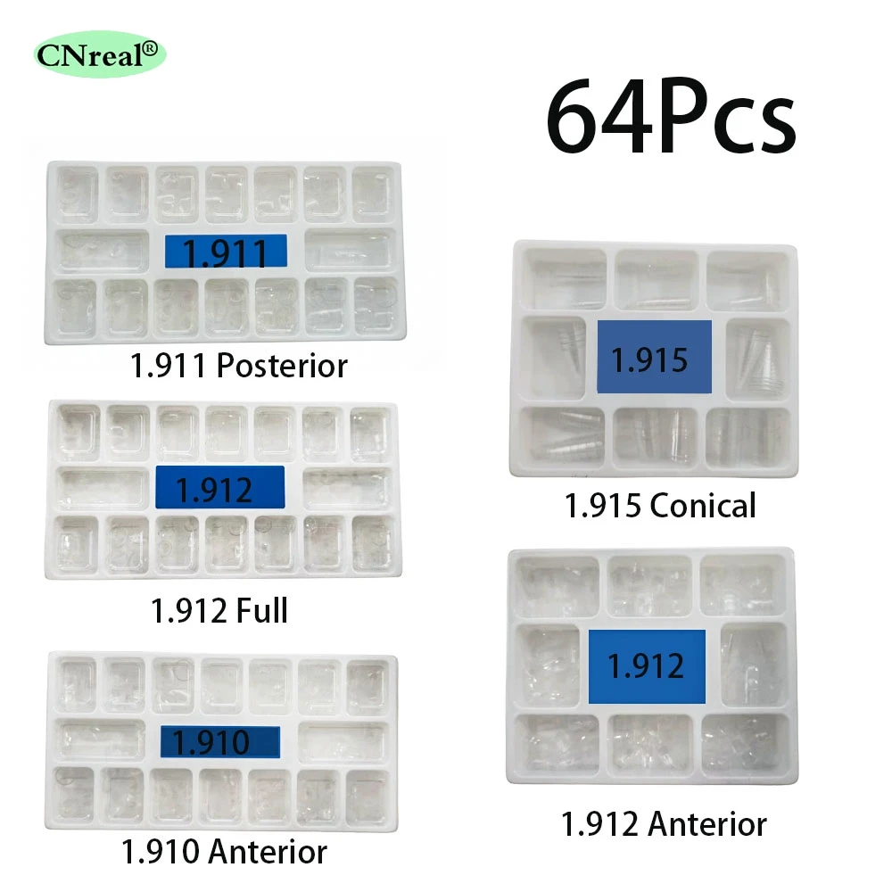 

64Pcs/Box Dental Transparent Teeth Crown Temporary Adult Kids Anterior Posterior Deciduous Matrices Matrix Preformed Pre-crown