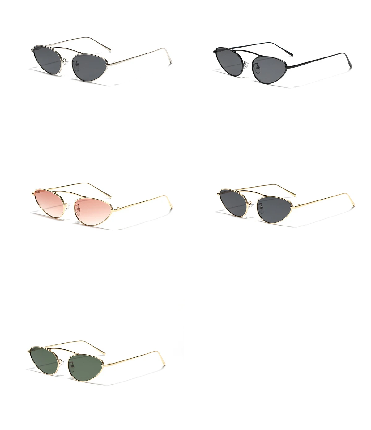 Sexy Cat Eye Sonnenbrille Frauen Vintage Dreieck Metall Sonnenbrille für Männer Mode Marke dekoration gläser Party Gafas De Sol – Detail 8