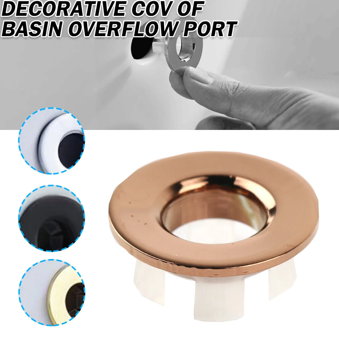

Bathroom Basin Faucet Overflow Cover Brass Insert Replacement Hole Cover Cap Trim Bathroom Hole Trim Ring Bathroom Accessories