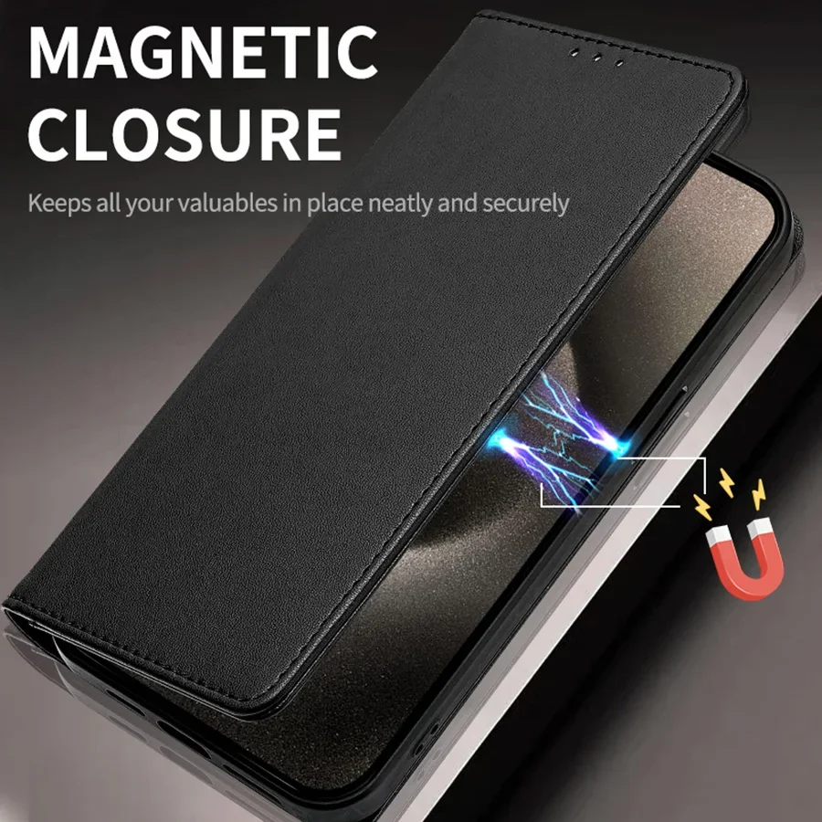 Elegant Faux Leather Flip Wallet Phone Case with Card Slot and Enhanced Drop Protection