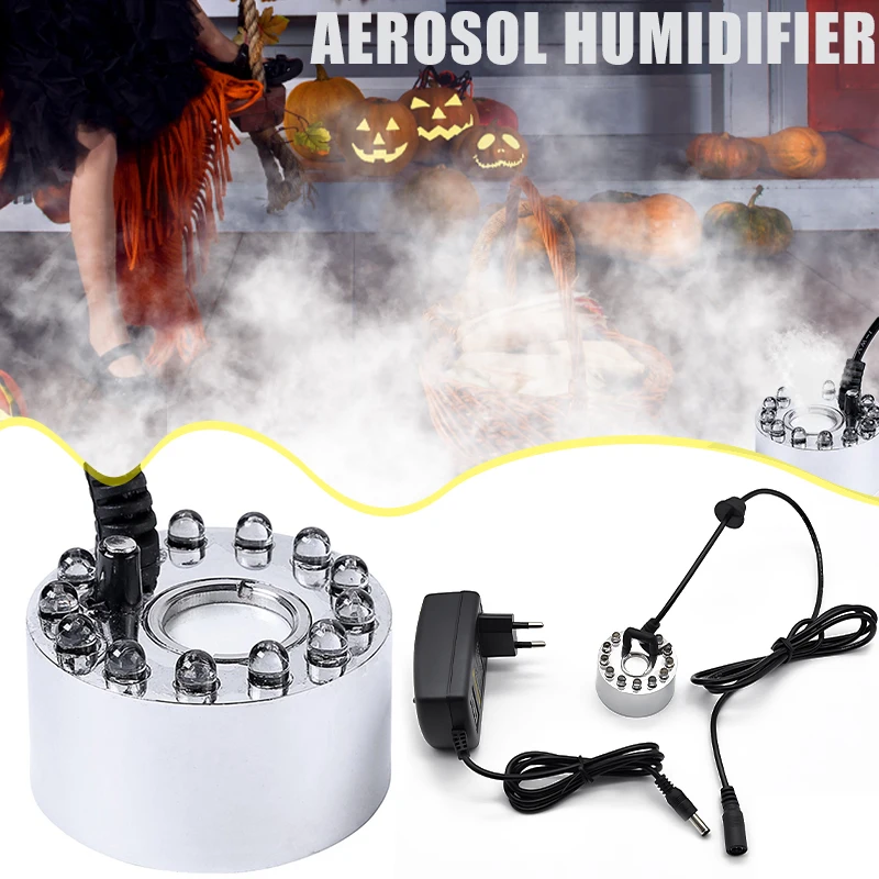 Brumisateur Ultrasonique LED 24V - 12 Couleurs Changeantes, Pour Fontaine, Décoration Intérieure, Humidification