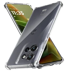 Airbag Soft Silicone Shockproof Transparent Matte TPU Back Cover Case for Motorola Edge 60 Pro (Clear)