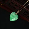 Natural Myanmar Jade Heart Pendant Dry Cyan Yang Green Love Necklace Personality Simple Jewelry for Men and Women Holiday Gifts 5