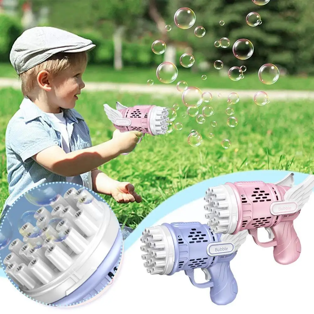 23 Holes Angel Bubble Gun Rocket Bubbles Machine Gun Shape Automatic