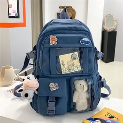 Chic & Cute Girls' School Backpack with Pockets (Blue)