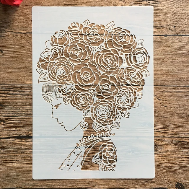 A4 29 * 21cm  DIY Stencils Wall Painting Scrapbook Coloring Embossing Album Decorative Paper Card Template,wall. mandala skull 703