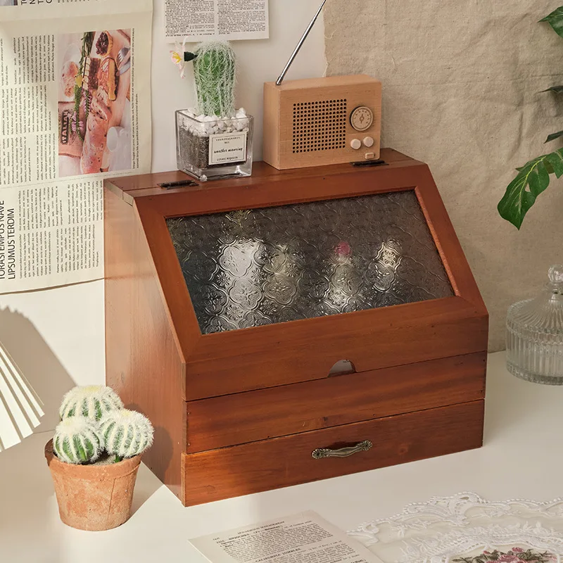 Log Retro Hand Account Storage Wooden Desktop Debris Cosmetics Lotion Finishing Box