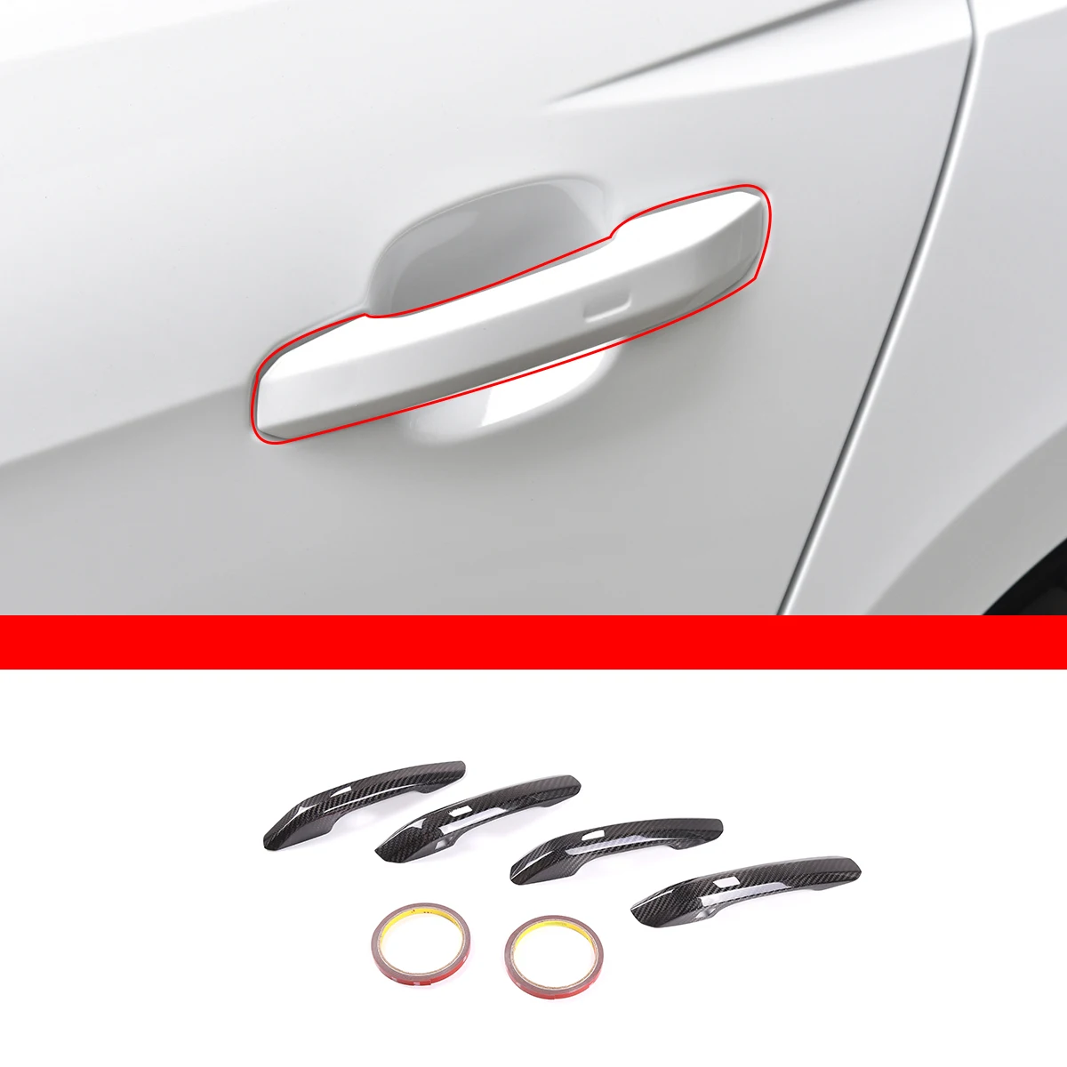 

100% Real carbon fiber For Audi A4 A5 B9 2016-2022 car styling Car Door Handle Cover Trim Frame Cover Sticker Car Accessories