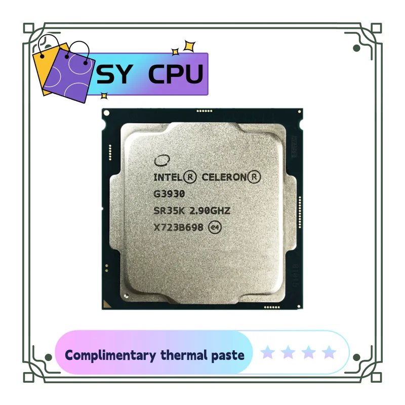 

Двухъядерный процессор Celeron G3930, 2,90 ГГц, 2 Мб кэш-памяти, процессор SR35K LGA 1151 Tray