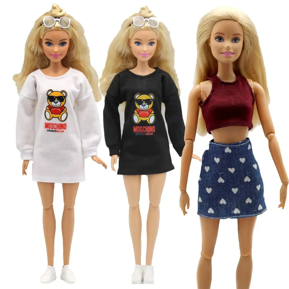 

Casual Wears Doll Jeans Skirt New Fashion 1/6 Dolls T-shirt Doll Clothes 28-30cm Doll/11.5" Doll