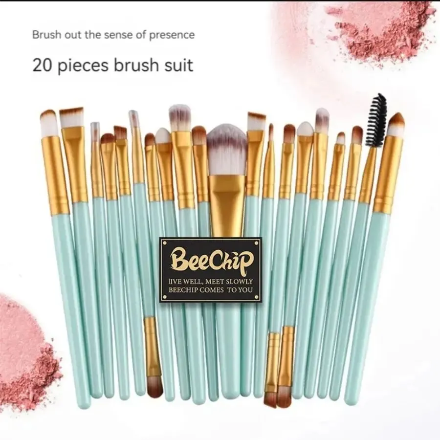 Makeup Brushes 20pcs Portable Blush Eyeshadow Loose Powder Beginner Set