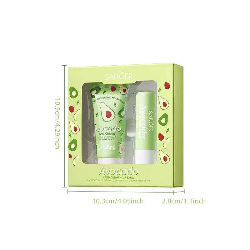 Avocado Nourishing Skincare Duo: Hand Cream & Lip Balm Gift Set for Ultimate Moisturization