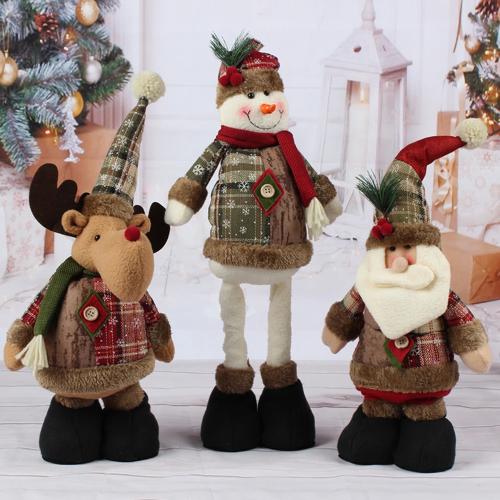 New Big Santa Claus Snowman Elk Doll Children Xmas Gift Christmas Tree Decorations Home Wedding Party Supplies Plush Ornaments
