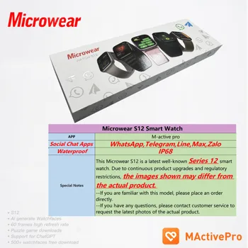 Smartwatch Microwear Serie 12 11 con Risposta Telegram e WhatsApp, Impermeabile IP68, 48mm, Serie S12, Serie S11, PK S11, Serie 11