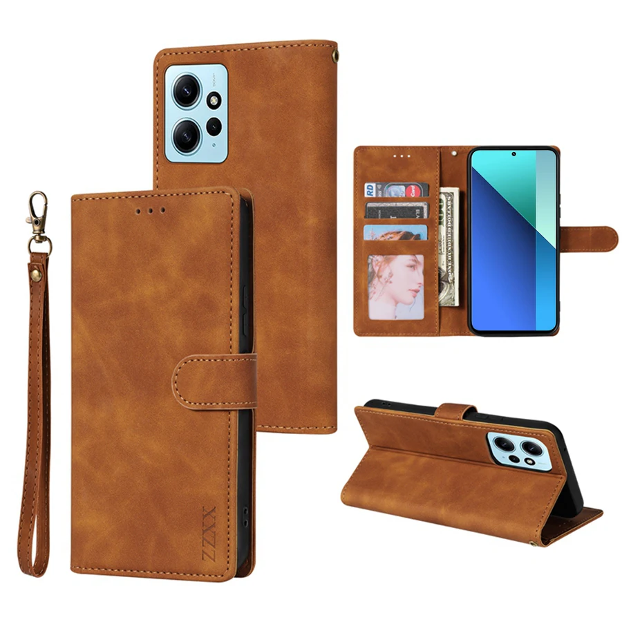Premium Wallet Leather Case with Card Slot and Magnetic Flip Closure - Skin-friendly Design