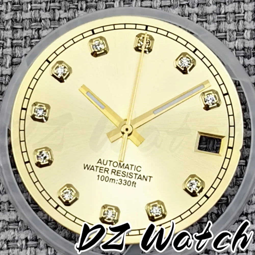 Sunburst Pink Gold Green Dial with Diamond Index and Date - Premium Automatic Watch Enhancement