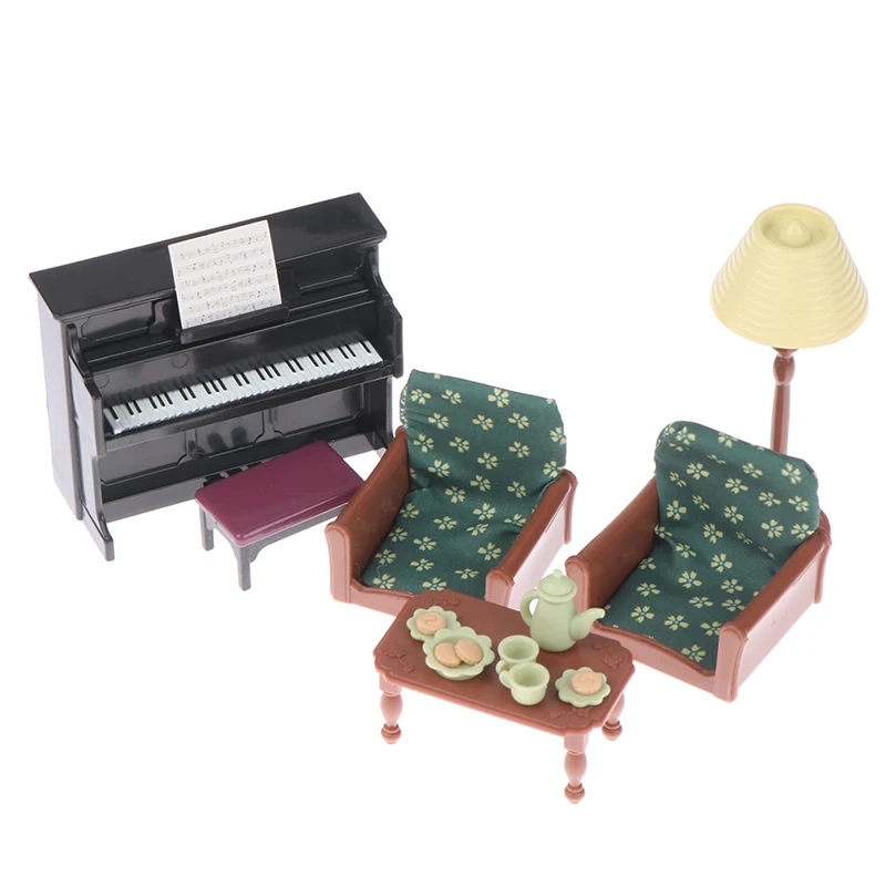 

1 Набор 1:12 мини-пианино для кукольного домика, диван, настольная лампа, чайный десерт, мебель, Декор, Игрушечная модель для кукольного домика, игрушки, аксессуары