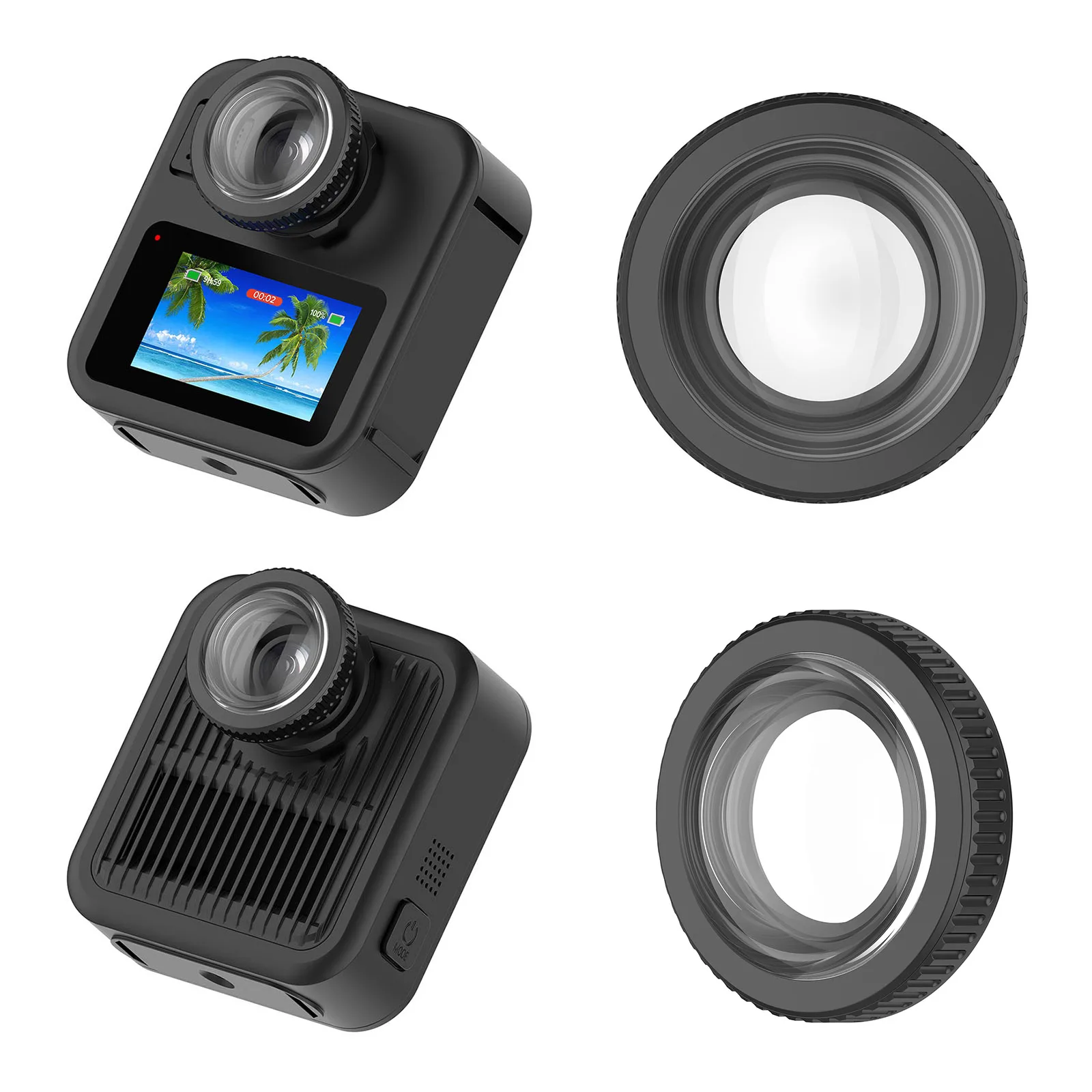2Pcs Lens Guards for Go Pro MAX 2 Action Camera Accessories Lens Protector Tempered Glass Scratch-Resistant