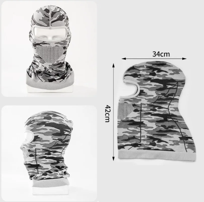 Winter Scarf Camouflage Knitted Hat Outdoor Cycling Headset Cold Proof Windproof Warm Fishing Hiking Skiing Snowboarding Hunting