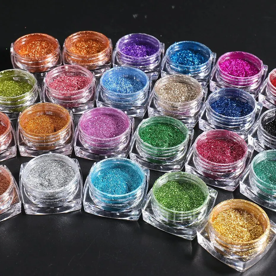 Nail Powder 23 Colors Metallic Chrome Y2K Magic Mirror Gold Silver Decor Rubbing Glitter Pigment Flakes