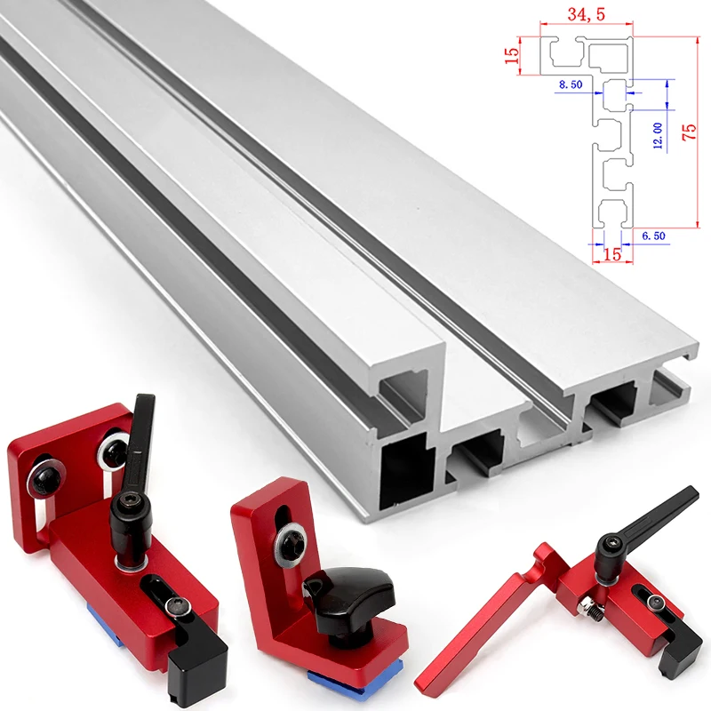 400800MM 75 Type Aluminum Miter TTrack DIY T Slot Bandsaw Jig TSlot