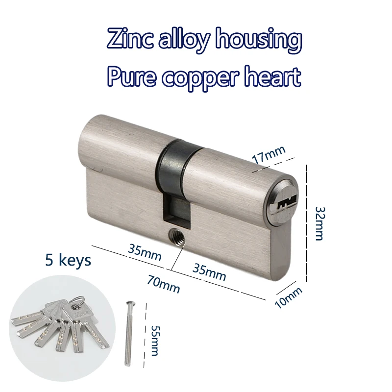 Door Lock Cylinder Lock With Master Key Indoor Entrance Door 60mm 70mm 80mm Eccentric Cylinder Same Key Customize