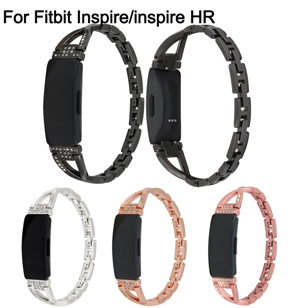 Diamond Watchband For Fitbit Inspire Smart Watch Strap Metal Stainless Steel Band For Fitbit