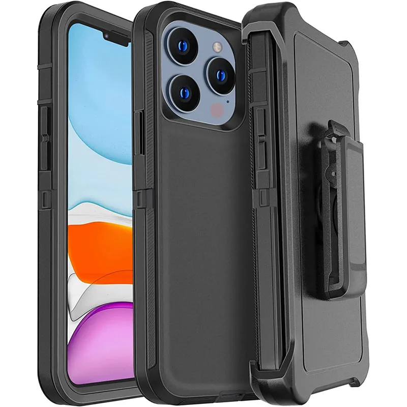 thumbnail image 1 of Defender Case for iPhone 15 14 13 12 11 Pro Max Plus Mini XR X XS Max 6 6s 7 8 Plus SE 2020 Hybrid Heavy Shockproof Cover Box, 1 of 5