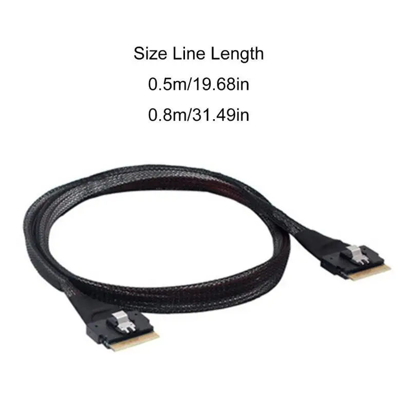652F 슬림라인 SAS4.0 SFF-8654 8i SFF-8654 8i 서버 케이블 날짜 74핀 커넥터 24Gbps
