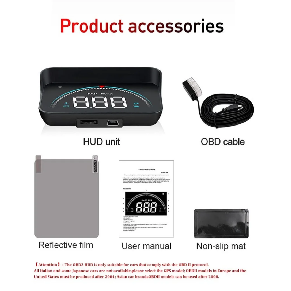 M8 HUD  ÷ ڵ OBD2 II EUOBD   ý ,   ڵ  ڵ  ׼