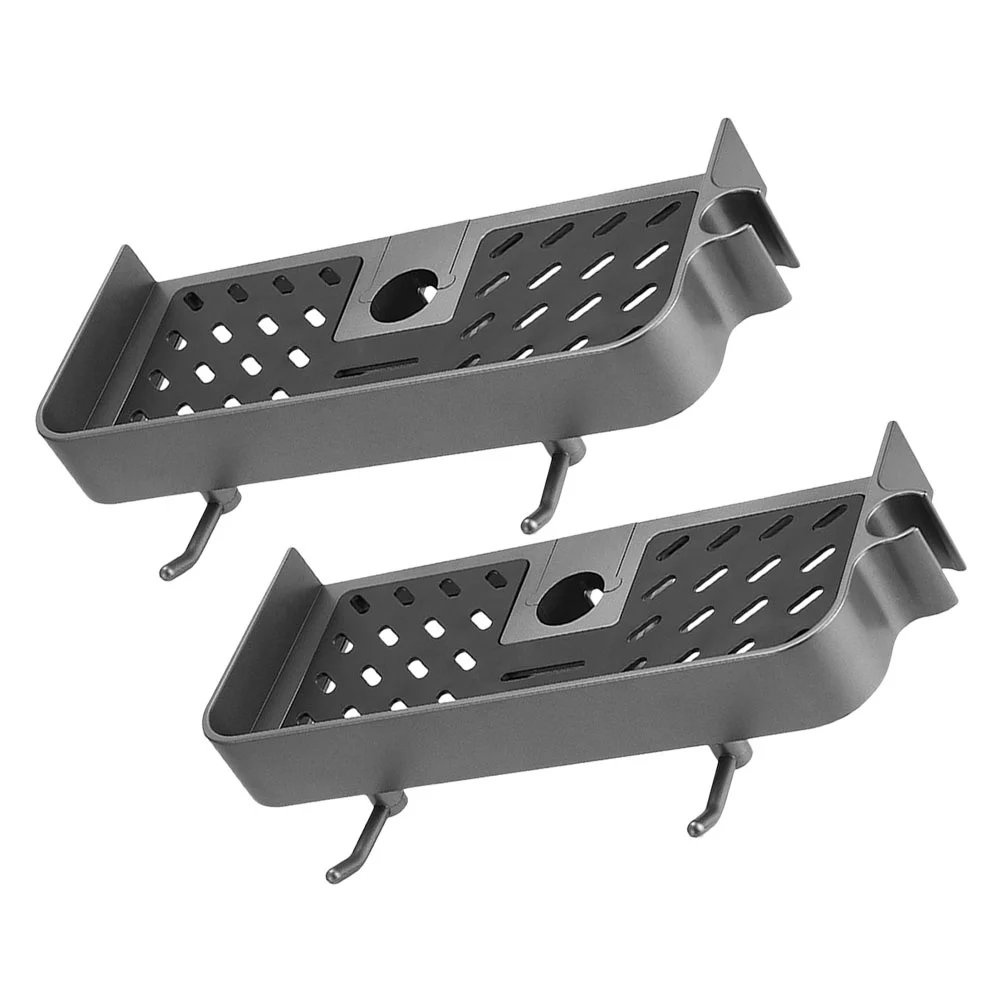 

2 Pcs Punch Free Storage Rack Shower Bathroom Toiletry No Punching Basket Shelf Pole Holder For Home