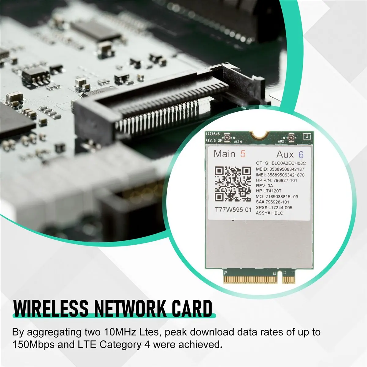 A10I Lt4120 X5 LTE T77W595 796928-001 4G WWAN M.2 150Mbps LTE 모뎀 엘리트 X2 840 850 G3 640 650 645용