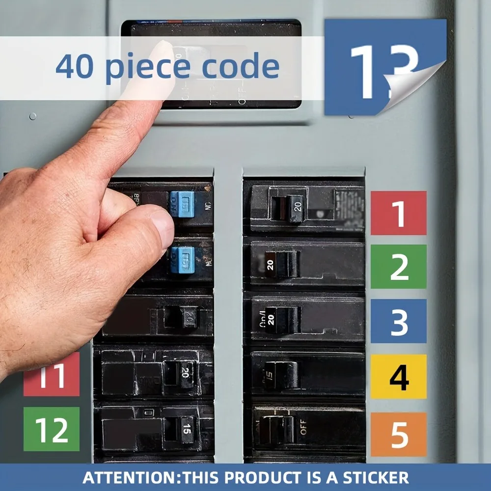 Circuit Breaker Label Kit with Marking Panel (1-10, N, T, R, S) | Handwritten Electrical Panel Stickers for Distribution Boxes - 6