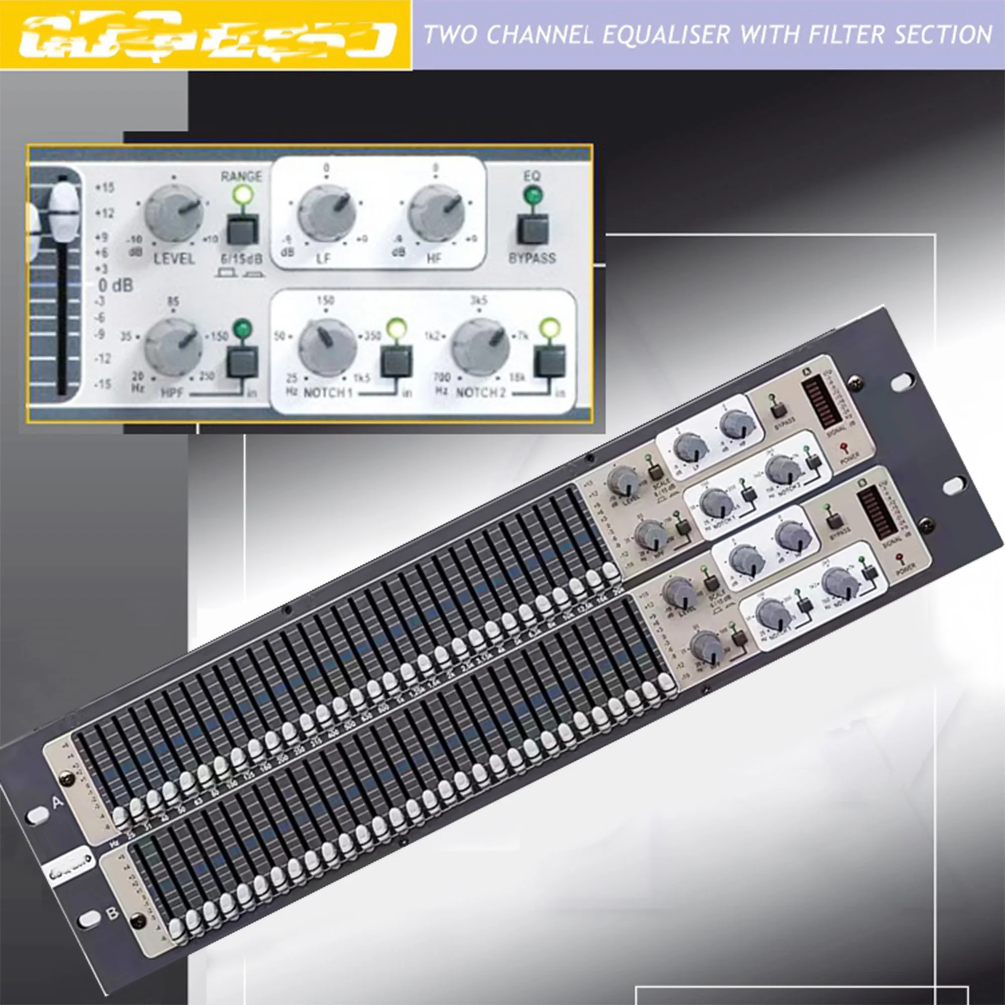 Paulkitson dBQ-zero 30Band Graphic Equalizer Profesional Audio Equalizador Large Performance Studio Equaliser Speaker Management
