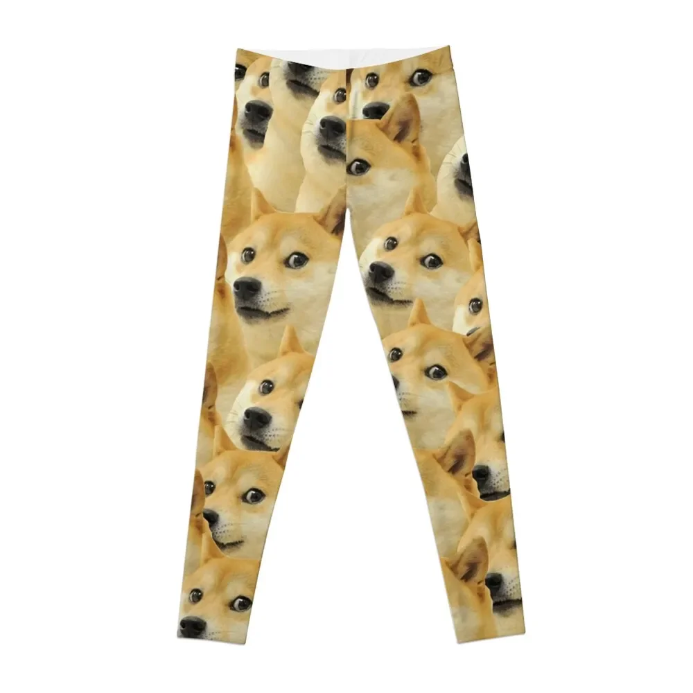 Doge Wow Pattern Shiba Inu Doggo Dog Meme Montage Hd Negozio Online Di Alta Qualità Leggings Abbigliamento Fitness Leggings Da Donna