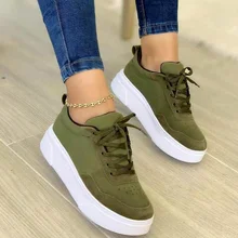 

Spring and Autumn New Women's Vulcanized Shoes Solid Color Round Toe Flat Shoes Outdoor Non-slip Comfortable Casual Shoes