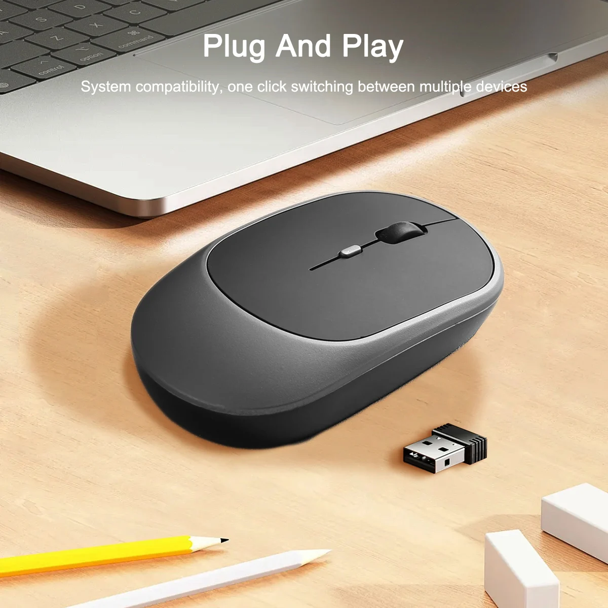4 Buttons Ergonomic Wireless Mouse 2.4Ghz USB Wireless Gaming Mouse Portable Office Mice For PC Laptop Computer Desktop Macbook
