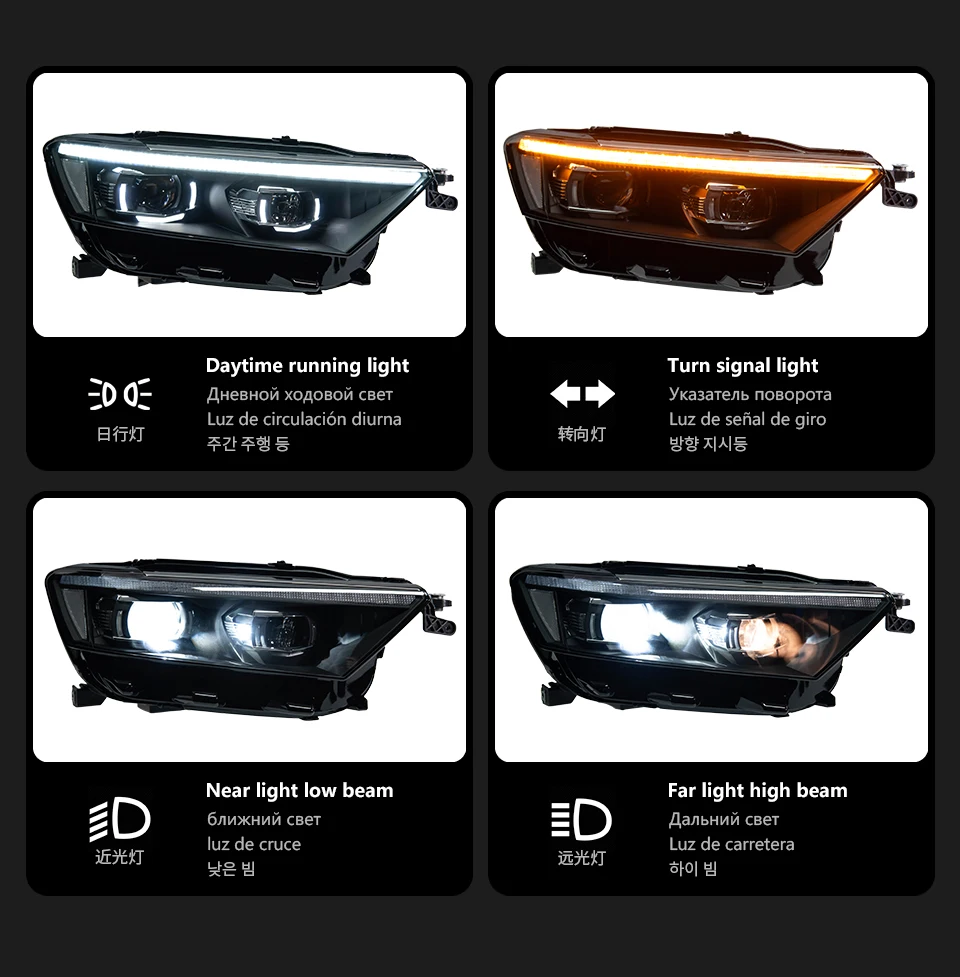 AKD Head Lamp for VW T-ROC LED Headlight 2018-2021 Headlights T ROC TROC DRL Turn Signal High Beam Angel Eye Projector Len