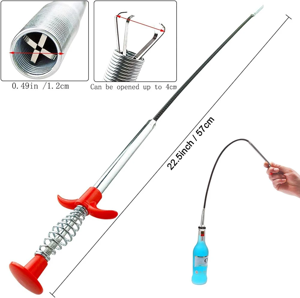 57cm Spring Pipe Dredging Tools Drain Snake Cleaner Sticks Clog Remover for Kitchen Bending Sink drain unblocker drain blaster drain plunger