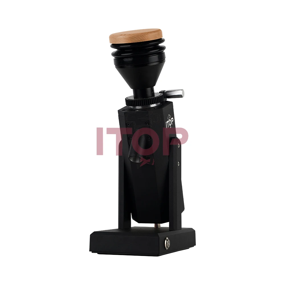 ITOP40S Coffee Grinder New Look Upgraded Stepless Adjustment 40mm Titanium Burr Metal Bean Hopper 75g Wooden Lid Samll & Cool 4