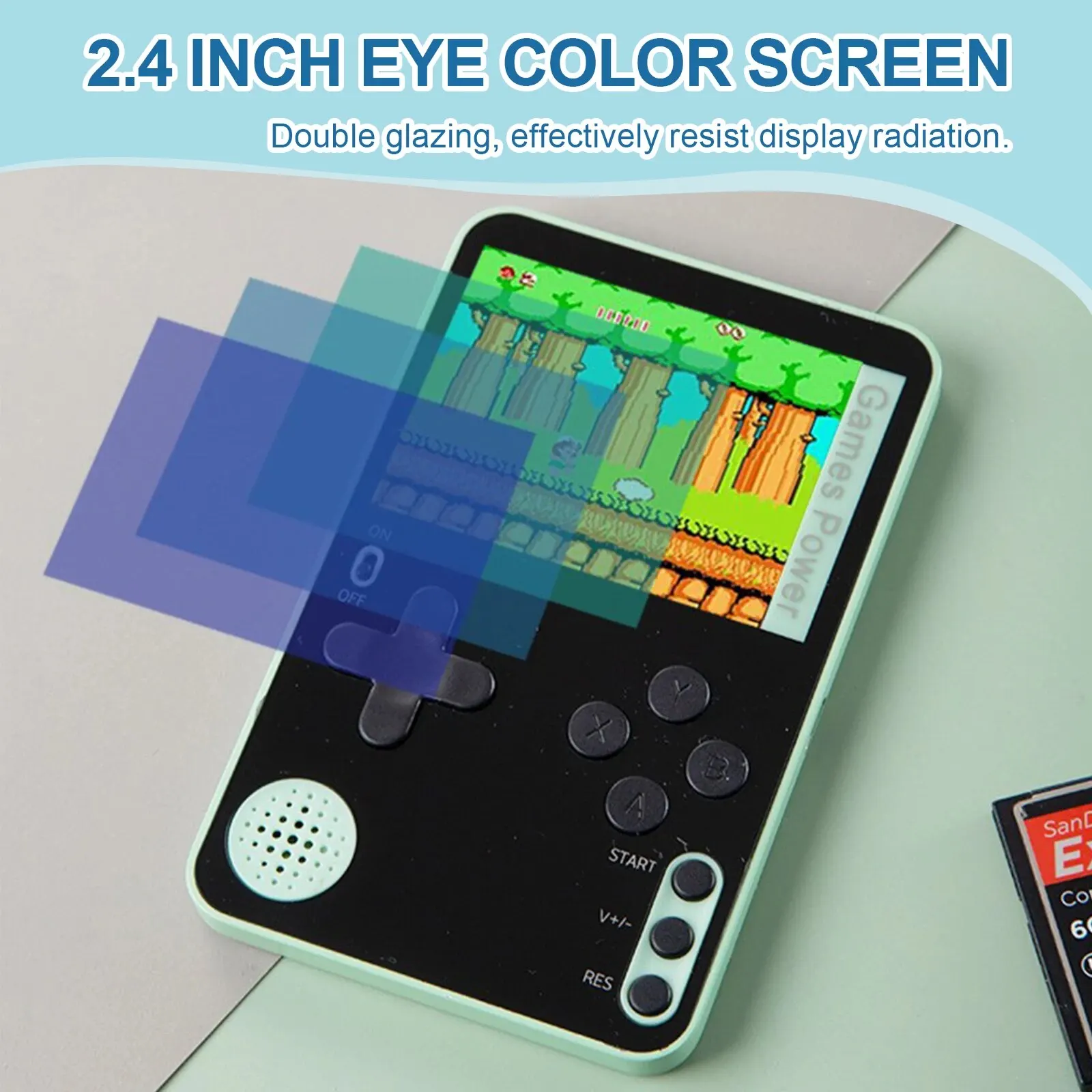 Handheld Game Console K10 Thin 2.4 Inch Screen Portable for Children Retro Classic Game