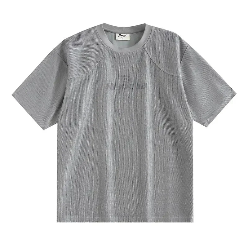 トップス Multiway Mesh Fabric Layered T-shirt Printed layered T-shirt | Emporium