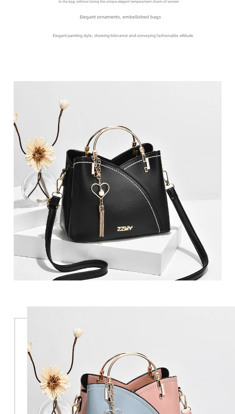 Trendy High-end Feel Women's Shoulder Bag 2021 New Color Blocking Large Capacity Fashionable Single Shoulder