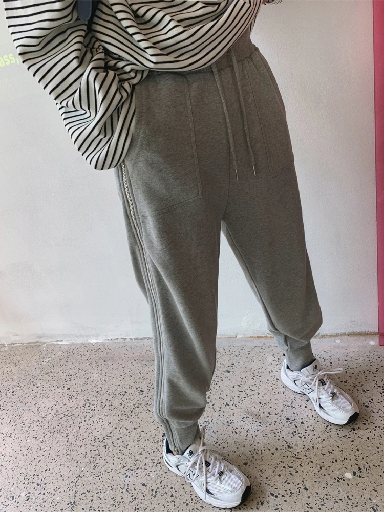

Fashion Casual High-waisted Zipper Harem Pants Women's Fashionable Sports Pants Tight-fitting High-cut Style Dropshipping